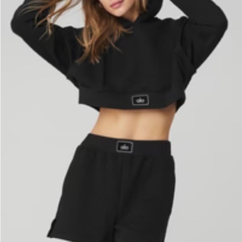 ALO Quilted Cropped Arena Hoodie size Large